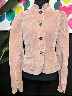 French Connection Y2K tan Velvet Corduroy Jacket